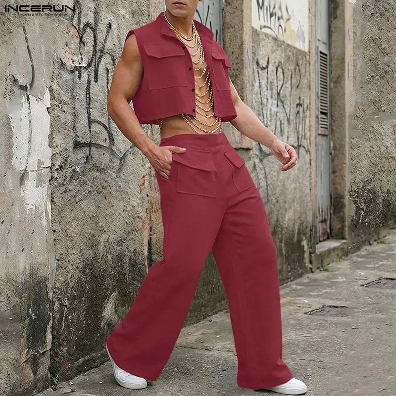 Summer Clothing Trend - INCERUN Męskie Komplety Bez Rękawów: Krótkie