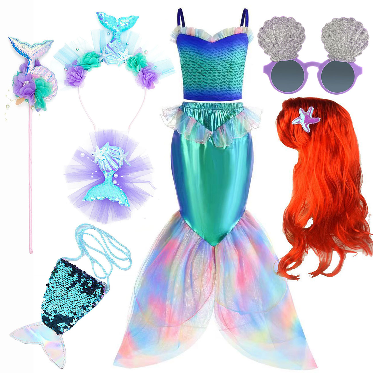 Summer Clothing Kids - Kostium Syreny Disneya dla Dziewczynki Ariel