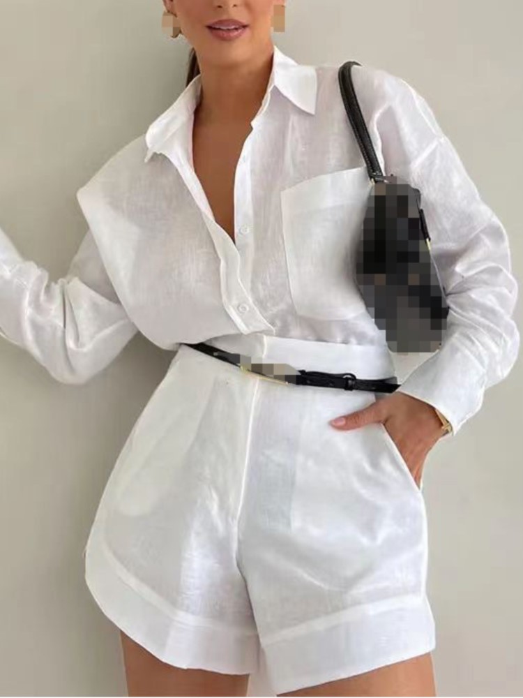 Summer Vacation Clothing Women - Letnie Casualowe Proste Stroje Damskie Kieszenie
