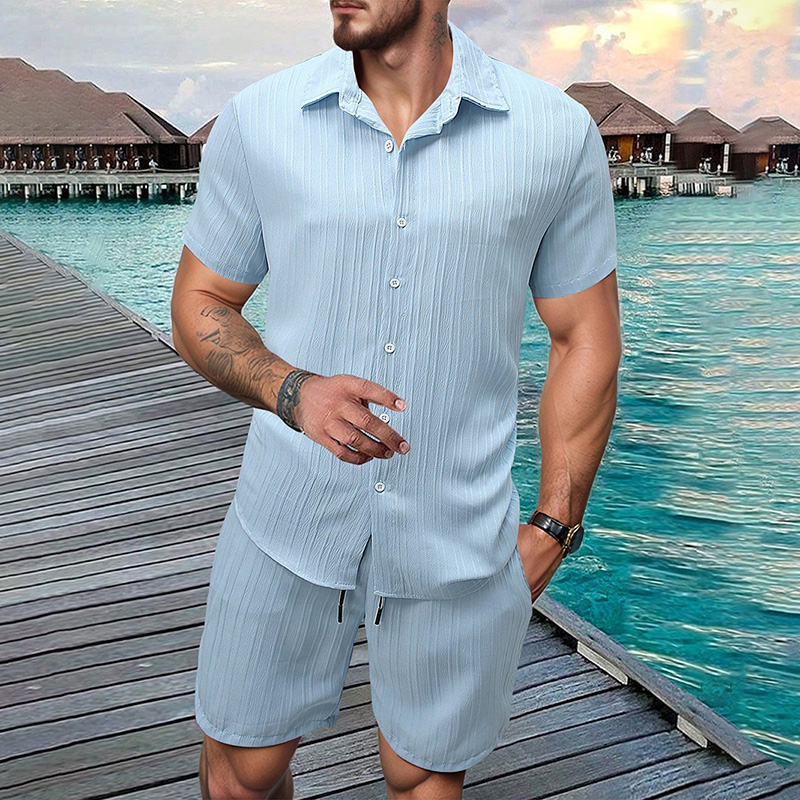 Summer Clothing Trend - Męski zestaw na lato 2026: koszula