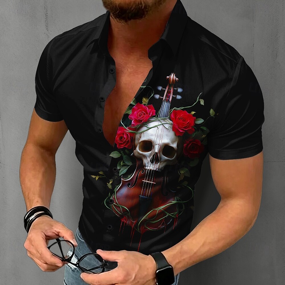 Męska koszula gotycka z czaszk – Summer Rose Clothing recenzja i cena