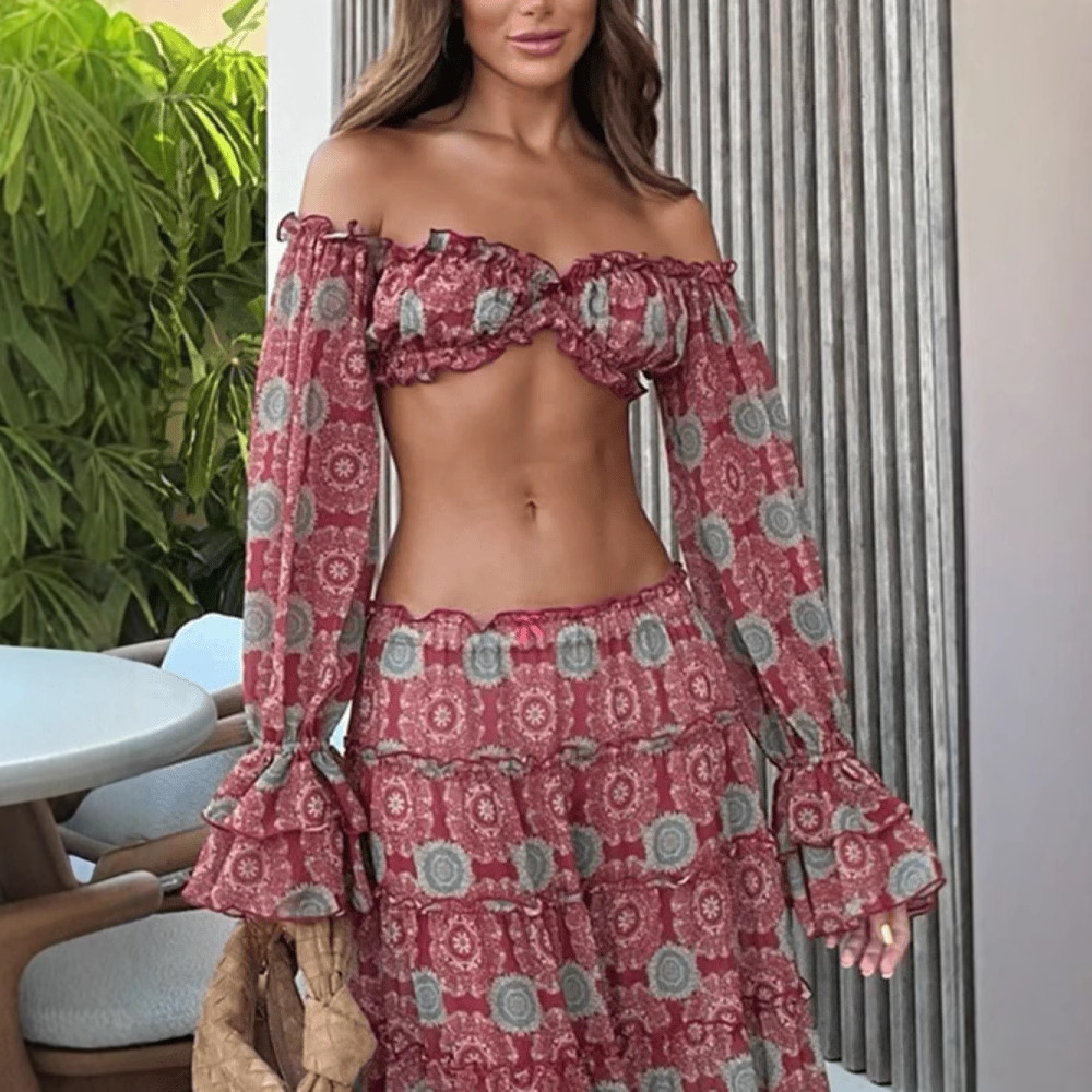 Zestaw dwuczęściowy: spódnica  – Summer Vacation Clothing Women recenzja i cena