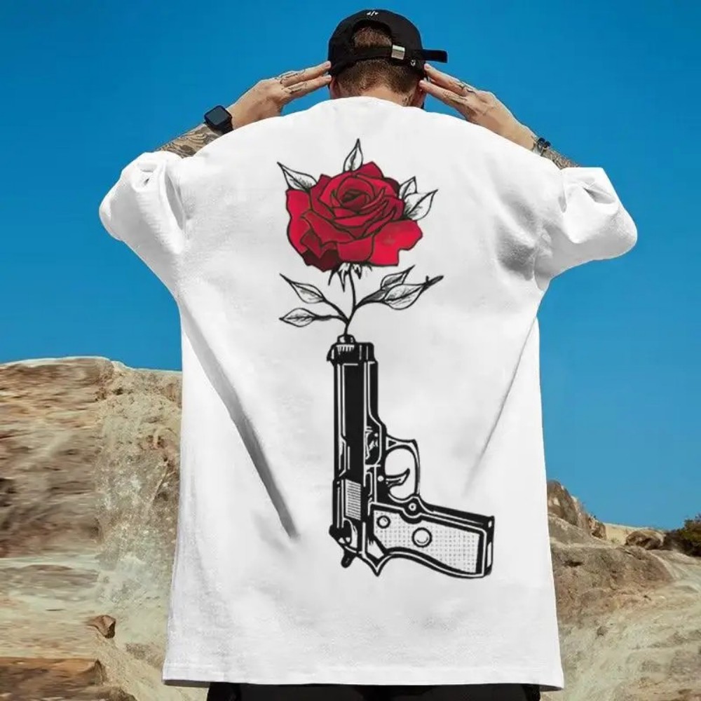 Koszulka męska Harajuku z nadr – Summer Rose Clothing recenzja i cena