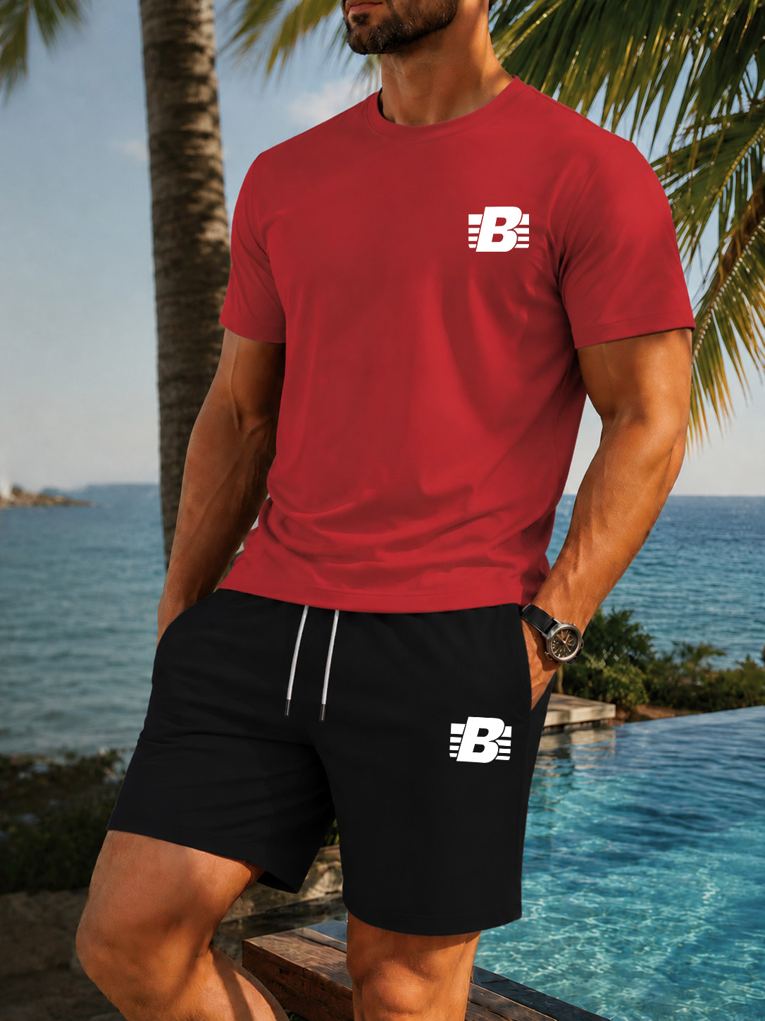 Męski 2-częściowy dres sportow – Summer Clothing Outfits recenzja i cena