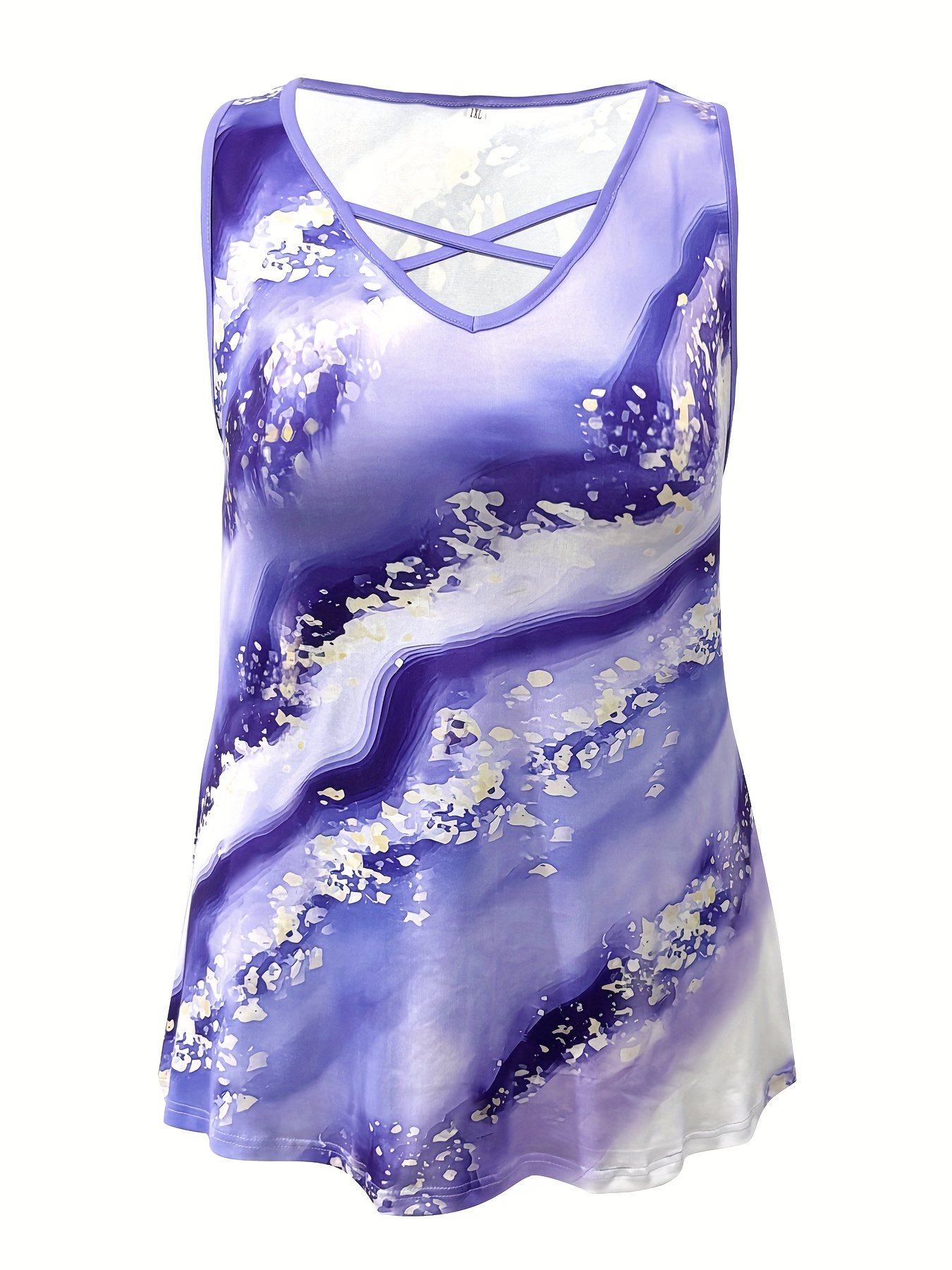 Plus Size Marble Print Tank To – Summer Clothing Plus Size recenzja i cena